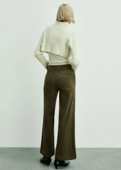 MANGO Dżinsy*Spodnie Catherin culotte ze sztruksu