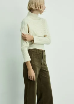 MANGO Dżinsy*Spodnie Catherin culotte ze sztruksu