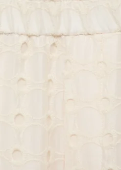 Dzieci MANGO Spodnie*Spodnie culotte z haftem szwajcarskim