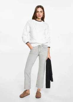 MANGO Dżinsy*Spodnie dżinsowe flare crop