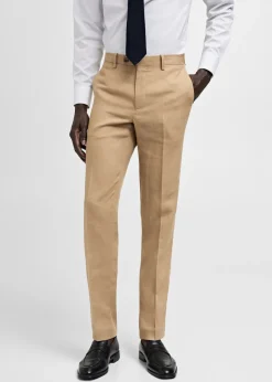 MANGO Spodnie*Spodnie garniturowe slim fit z 100% lnu