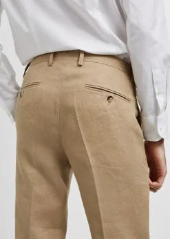 MANGO Spodnie*Spodnie garniturowe slim fit z 100% lnu