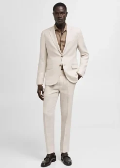 MANGO Spodnie*Spodnie garniturowe slim fit z 100% lnu