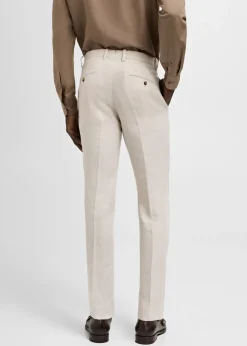 MANGO Spodnie*Spodnie garniturowe slim fit z 100% lnu