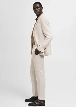 MANGO Spodnie*Spodnie garniturowe slim fit z 100% lnu