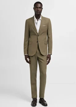 MANGO Spodnie*Spodnie garniturowe slim fit z Tencel™ z zaszewkami