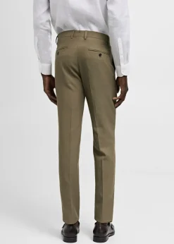 MANGO Spodnie*Spodnie garniturowe slim fit z Tencel™ z zaszewkami