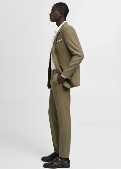 MANGO Spodnie*Spodnie garniturowe slim fit z Tencel™ z zaszewkami