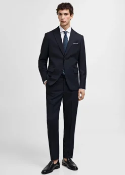 MANGO Spodnie*Spodnie garniturowe slim fit z 100% wełny dziewiczej