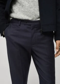 MANGO Spodnie*Spodnie garniturowe z flaneli z 100% włoskiej wełny