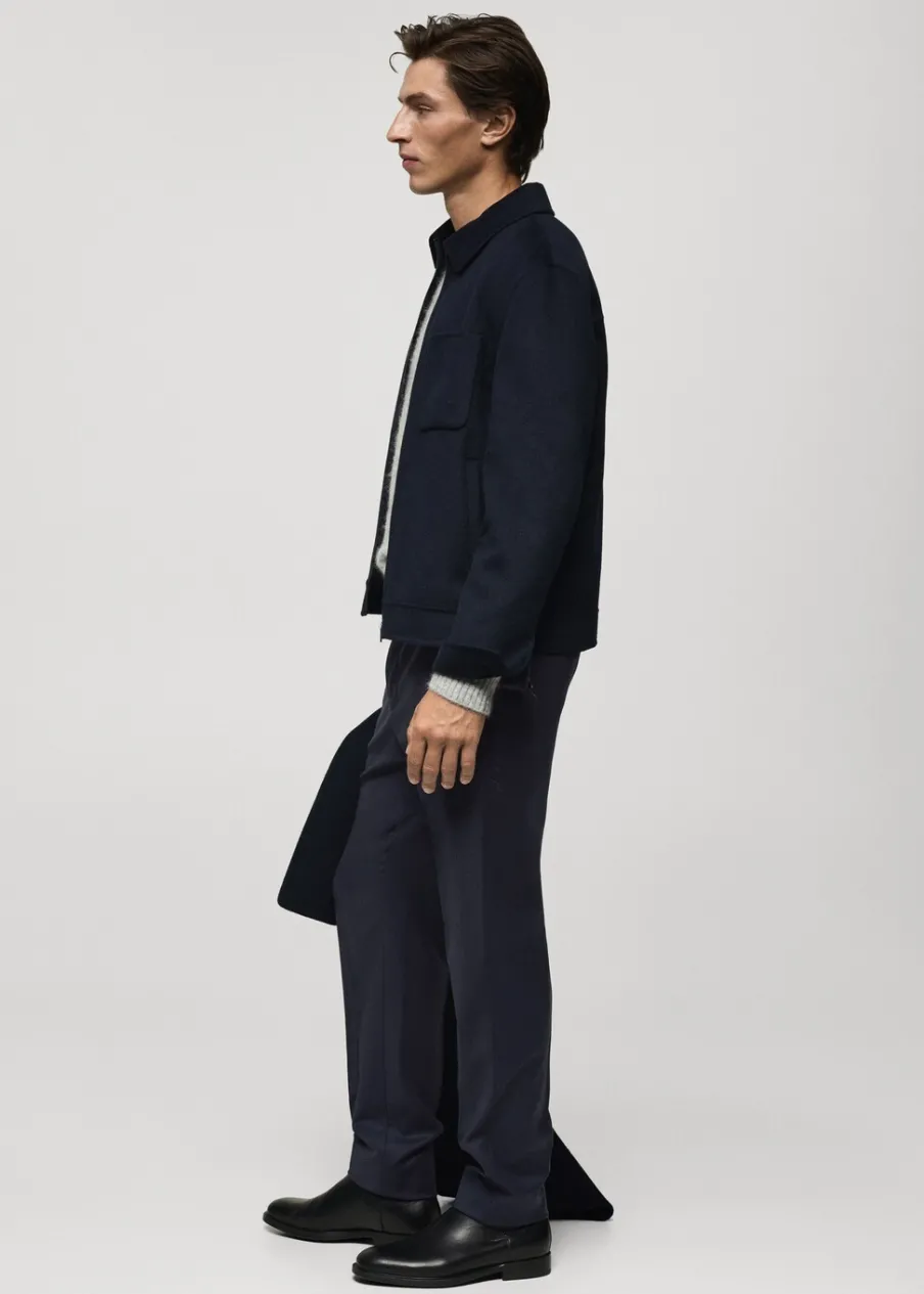 MANGO Spodnie*Spodnie garniturowe z flaneli z 100% włoskiej wełny