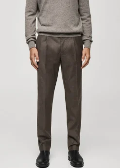 MANGO Spodnie|Spodnie*Spodnie garniturowe z flaneli z 100% włoskiej wełny
