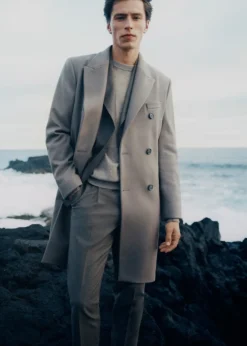 MANGO Spodnie|Spodnie*Spodnie garniturowe z flaneli z 100% włoskiej wełny