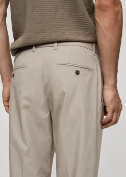 MANGO Spodnie*Spodnie lniane slim fit z lyocellu z zaszewkami