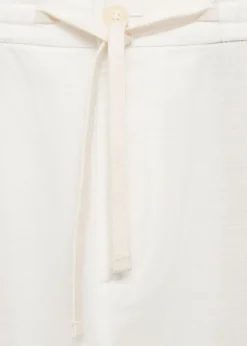 MANGO Spodnie*Spodnie lniane slim fit z troczkami