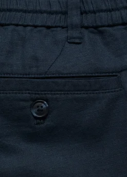 MANGO Spodnie*Spodnie lniane slim fit z troczkami