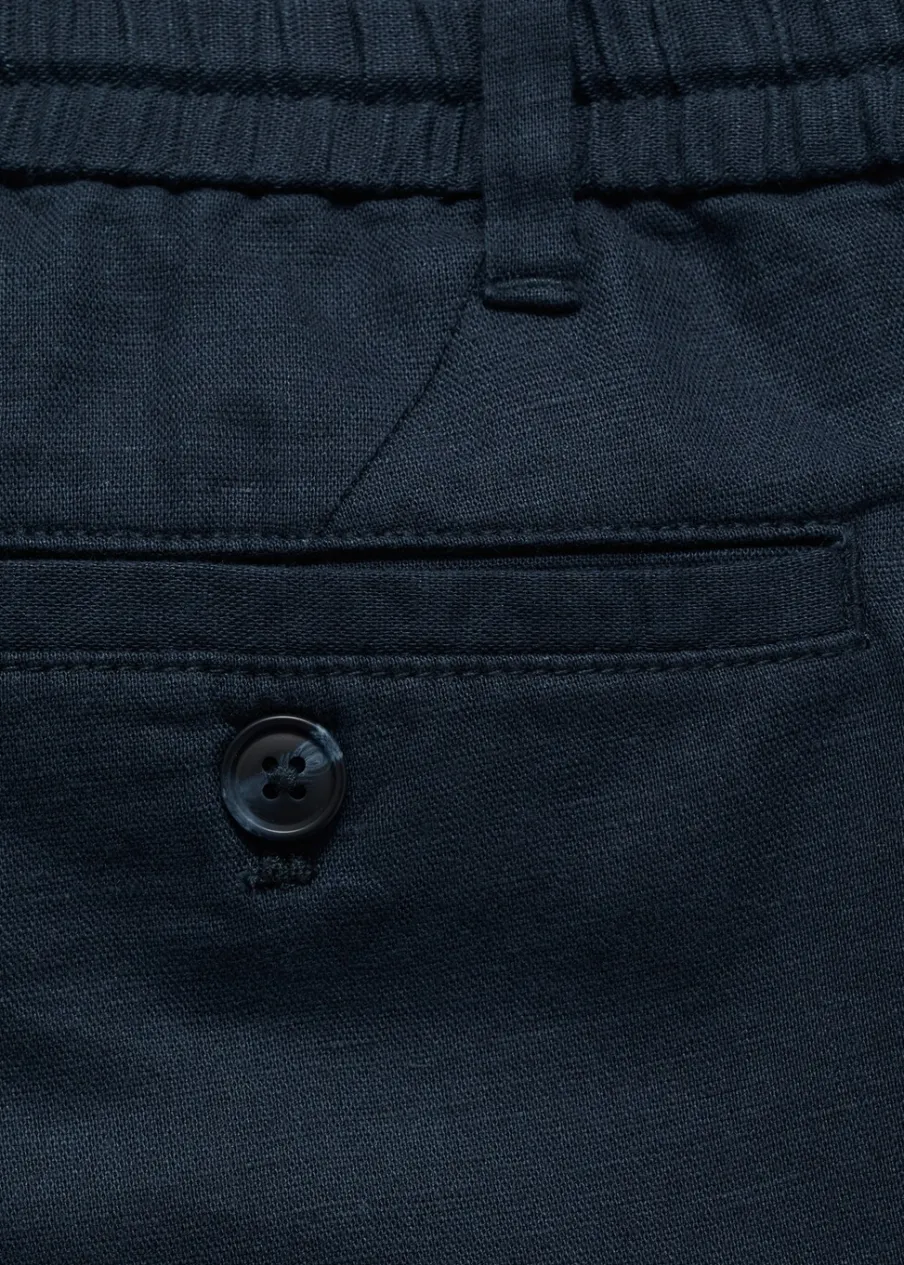 MANGO Spodnie*Spodnie lniane slim fit z troczkami