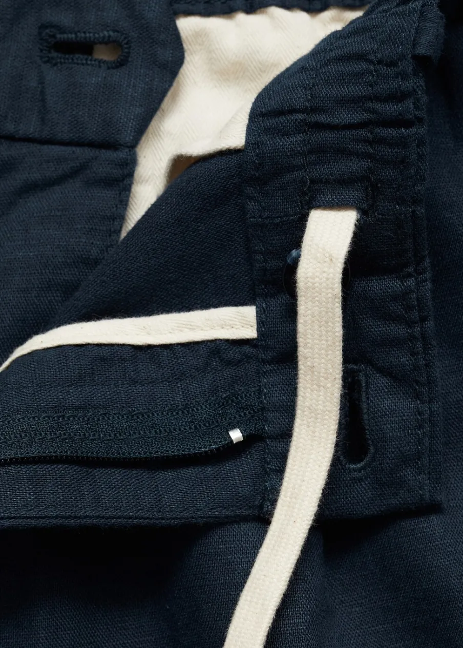 MANGO Spodnie*Spodnie lniane slim fit z troczkami