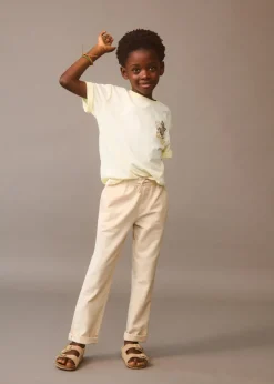 Dzieci MANGO Spodnie*Spodnie lniane z elastycznym pasem