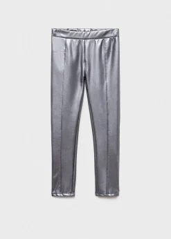 Dzieci MANGO Legginsy I Joggery*Spodnie o prostym kroju w metalicznym kolorze