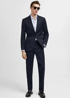 MANGO Spodnie|Spodnie*Spodnie od garnituru slim fit z tkaniny comfort stretch