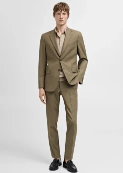 MANGO Spodnie*Spodnie od garnituru slim fit z tkaniny comfort stretch