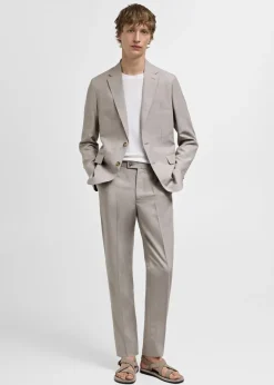 MANGO Spodnie*Spodnie od garnituru slim fit z mieszanki lnu