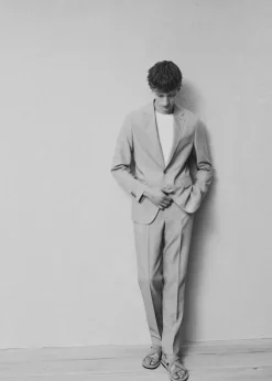 MANGO Spodnie*Spodnie od garnituru slim fit z mieszanki lnu