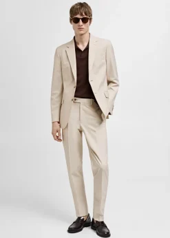 MANGO Spodnie*Spodnie od garnituru slim fit z tkaniny comfort stretch