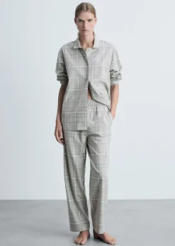 MANGO Piżamy|Piżamy*Spodnie piżamowe z flaneli w kratę