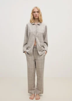 MANGO Piżamy|Piżamy*Spodnie piżamowe z flaneli w kratę