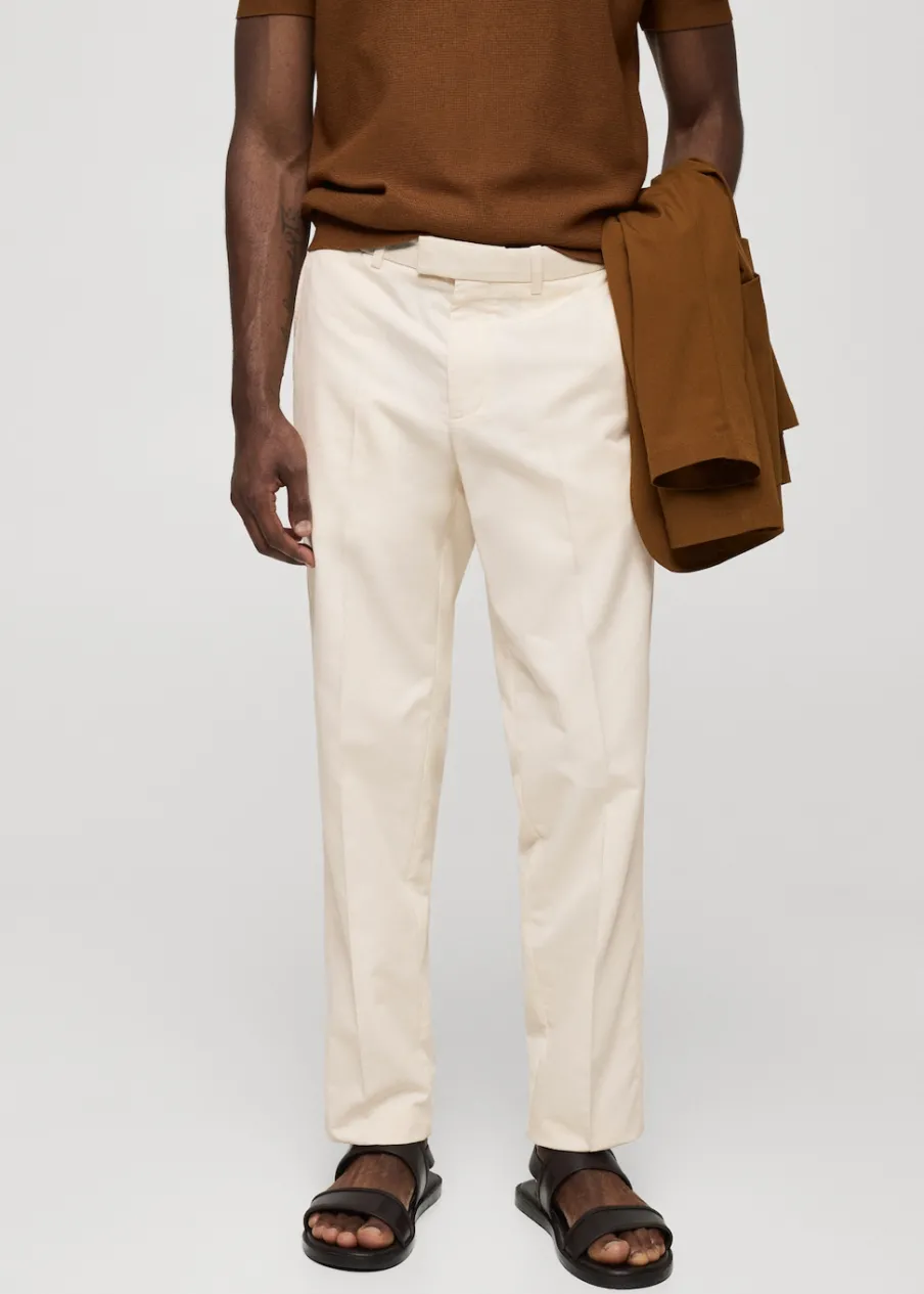 MANGO Spodnie*Spodnie regular fit z bawełny i tencelu