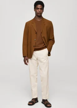 MANGO Spodnie*Spodnie regular fit z bawełny i tencelu