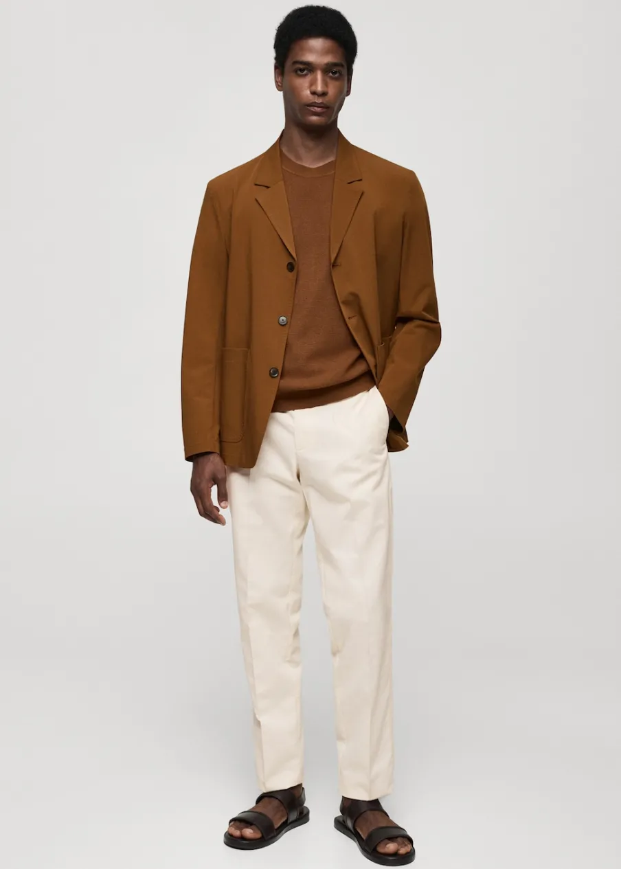 MANGO Spodnie*Spodnie regular fit z bawełny i tencelu