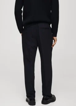 MANGO Spodnie*Spodnie regular fit z lejącej tkaniny z zaszewkami
