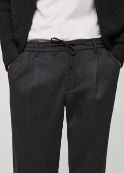 MANGO Spodnie*Spodnie regular fit z zaszewkami ściągane troczkami