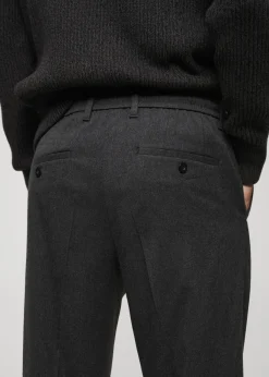 MANGO Spodnie*Spodnie regular fit z zaszewkami ściągane troczkami