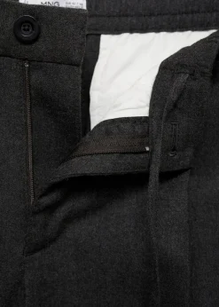 MANGO Spodnie*Spodnie regular fit z zaszewkami ściągane troczkami