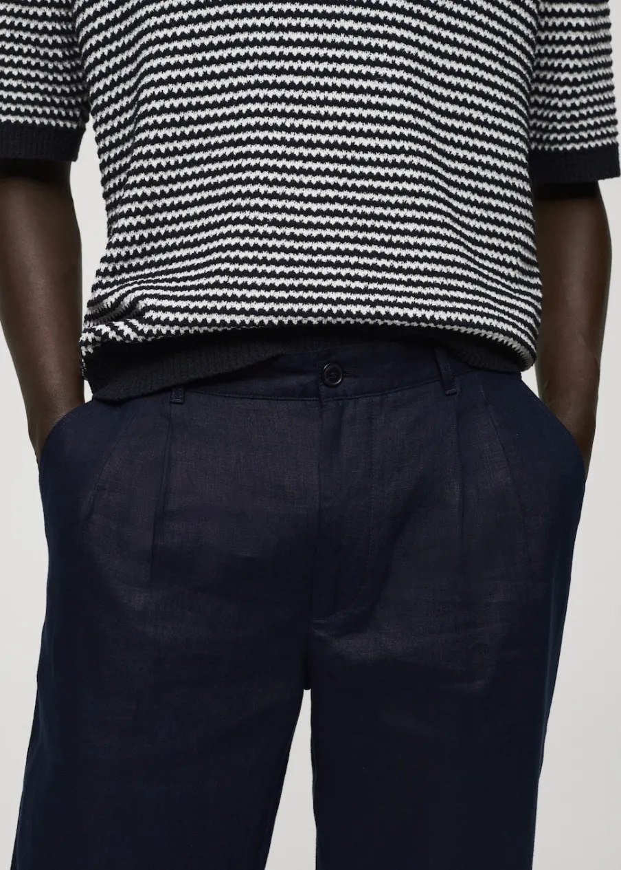 MANGO Spodnie*Spodnie relaxed fit z 100% lnu