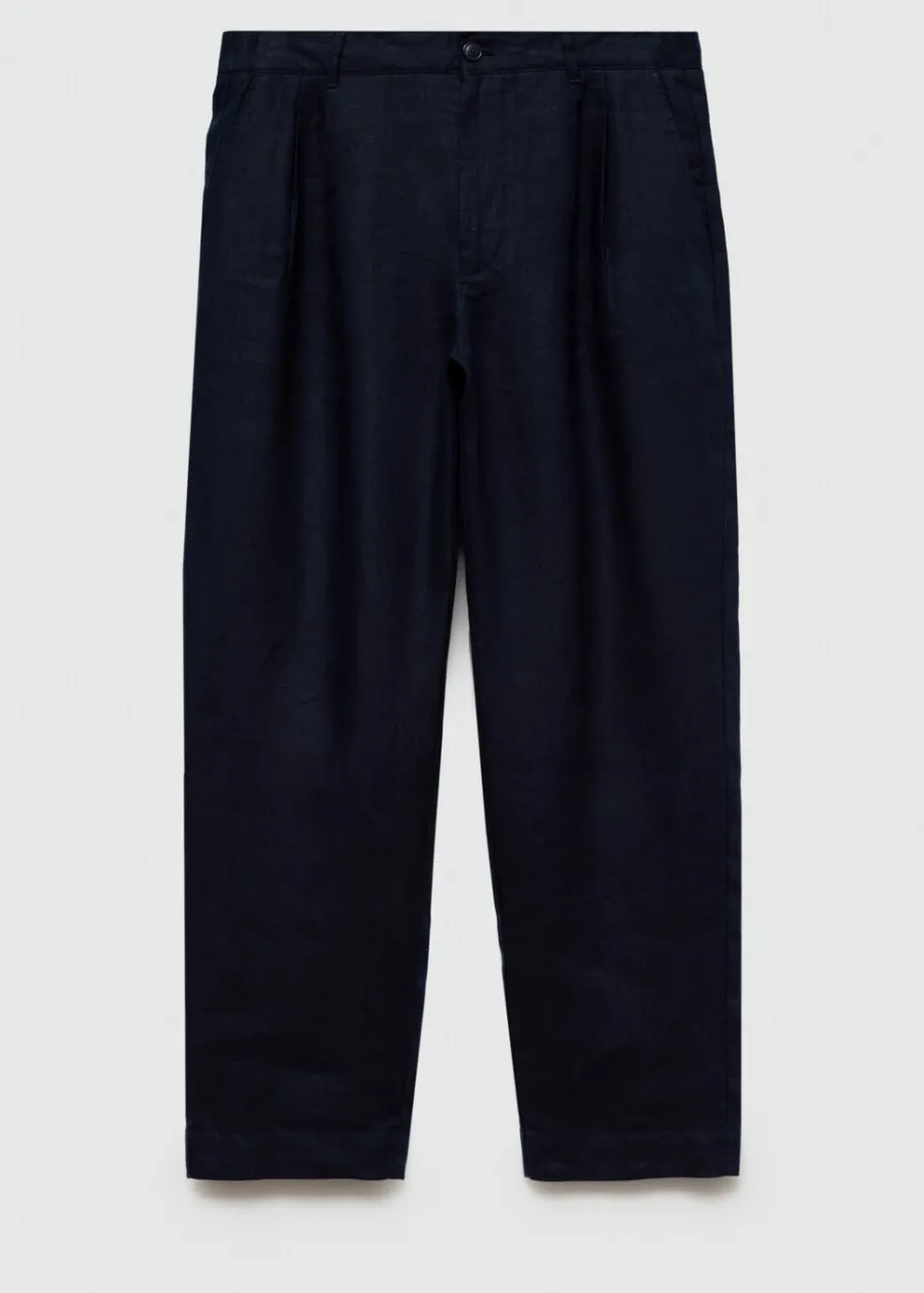 MANGO Spodnie*Spodnie relaxed fit z 100% lnu