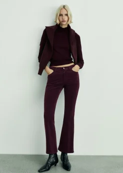 MANGO Dżinsy*Spodnie Sienna flare crop ze sztruksu