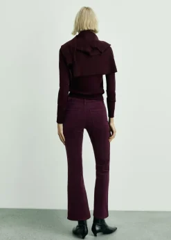 MANGO Dżinsy*Spodnie Sienna flare crop ze sztruksu