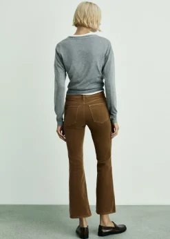 MANGO Dżinsy*Spodnie Sienna flare crop ze sztruksu