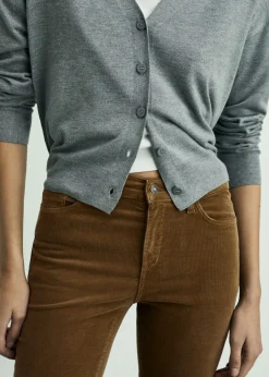 MANGO Dżinsy*Spodnie Sienna flare crop ze sztruksu