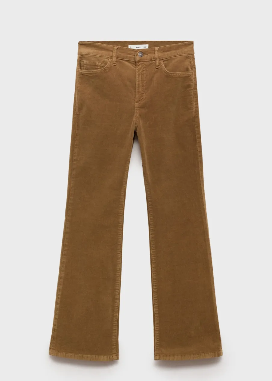 MANGO Dżinsy*Spodnie Sienna flare crop ze sztruksu