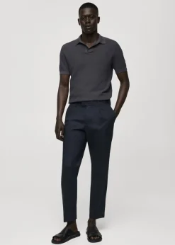 MANGO Spodnie*Spodnie slim fit z bawełny z zaszewkami