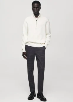 MANGO Spodnie*Spodnie slim fit z bawełny w szkocką kratę