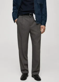 MANGO Spodnie*Spodnie straight fit z zaszewkami