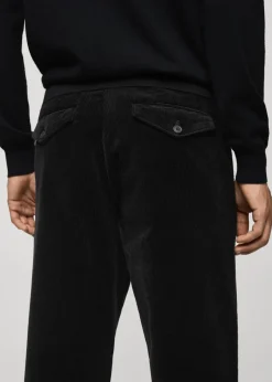 MANGO Spodnie*Spodnie sztruksowe straight fit z zakładkami