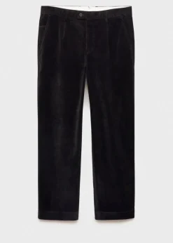 MANGO Spodnie*Spodnie sztruksowe straight fit z zakładkami